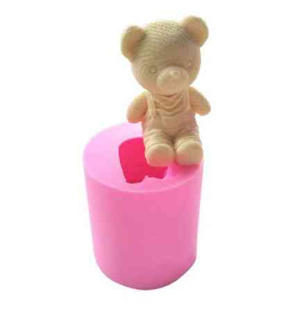 Молд силиконовый Мишка 48 на 55 мм розовый Киев