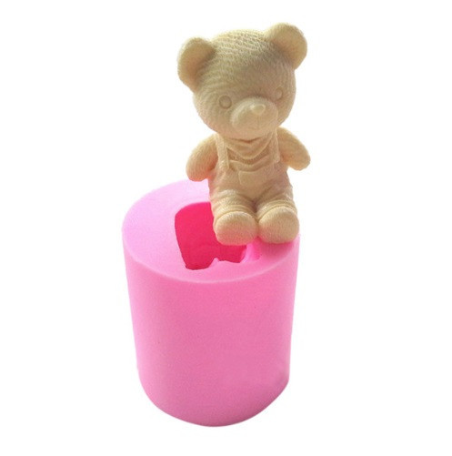 Молд силиконовый Мишка 48 на 55 мм розовый Киев - изображение 1