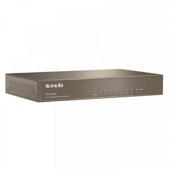 Комутатор TENDA TEG1008D 8port 10/100/1000 BaseTX, desktop, метал (TEG1008D) Київ