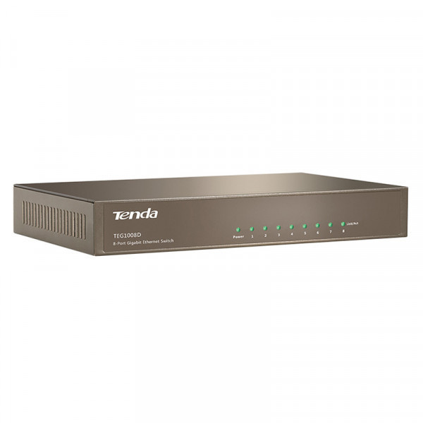 Комутатор TENDA TEG1008D 8port 10/100/1000 BaseTX, desktop, метал (TEG1008D) Київ - фото 4