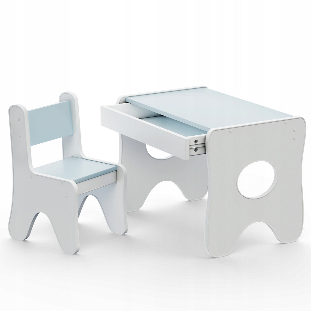 Удобный столик в детскую комнату 70×45×51, детский игральный стол с ящиком, белый с голубым Каменское - изображение 2