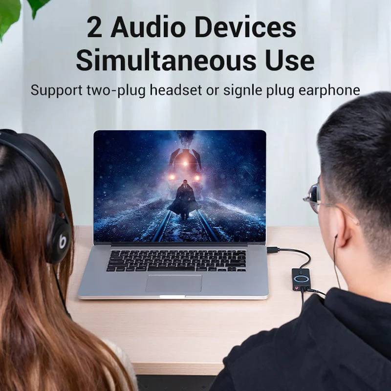 Звукова карта USB AUX jack, 3*TRS (Mic + Ear) 0.15m Volume Control чорна Винница - изображение 6