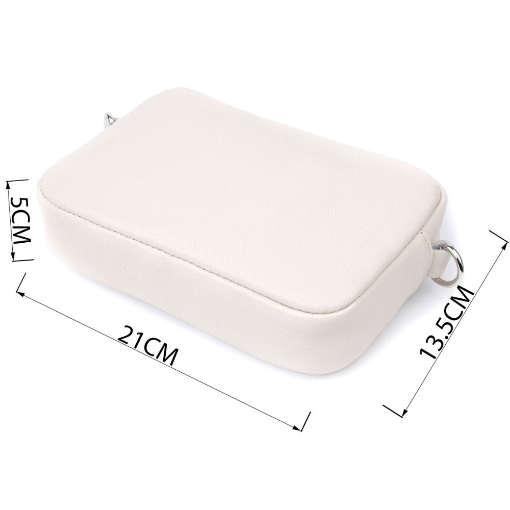 Класична жіноча сумка крос-боді з натуральної шкіри Бежева (SHVIGEL) Київ - фото 6