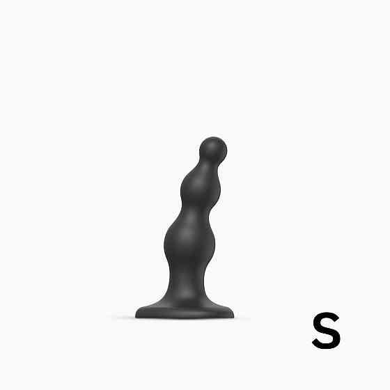 Насадка для страпона Strap-On-Me Dildo Plug Beads Black S Sex Aura Київ