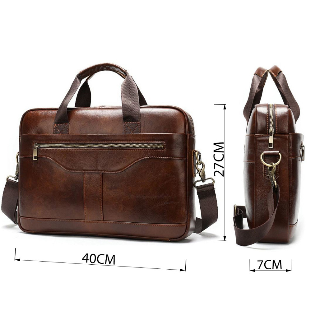 Деловая мужская сумка из зернистой кожи Vintage 14837 Коричневая Киев - изображение 3