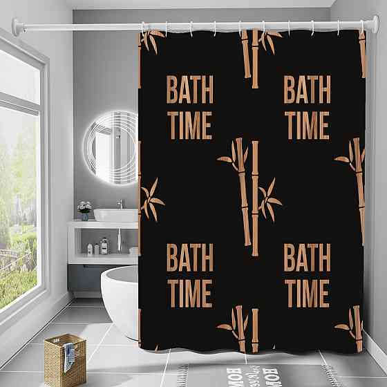 Шторка для ванны из полиэстера водонепроницаемая Bathlux 180x180 см с кольцами, занавеска для ванной комнаты Каменец-Подольский