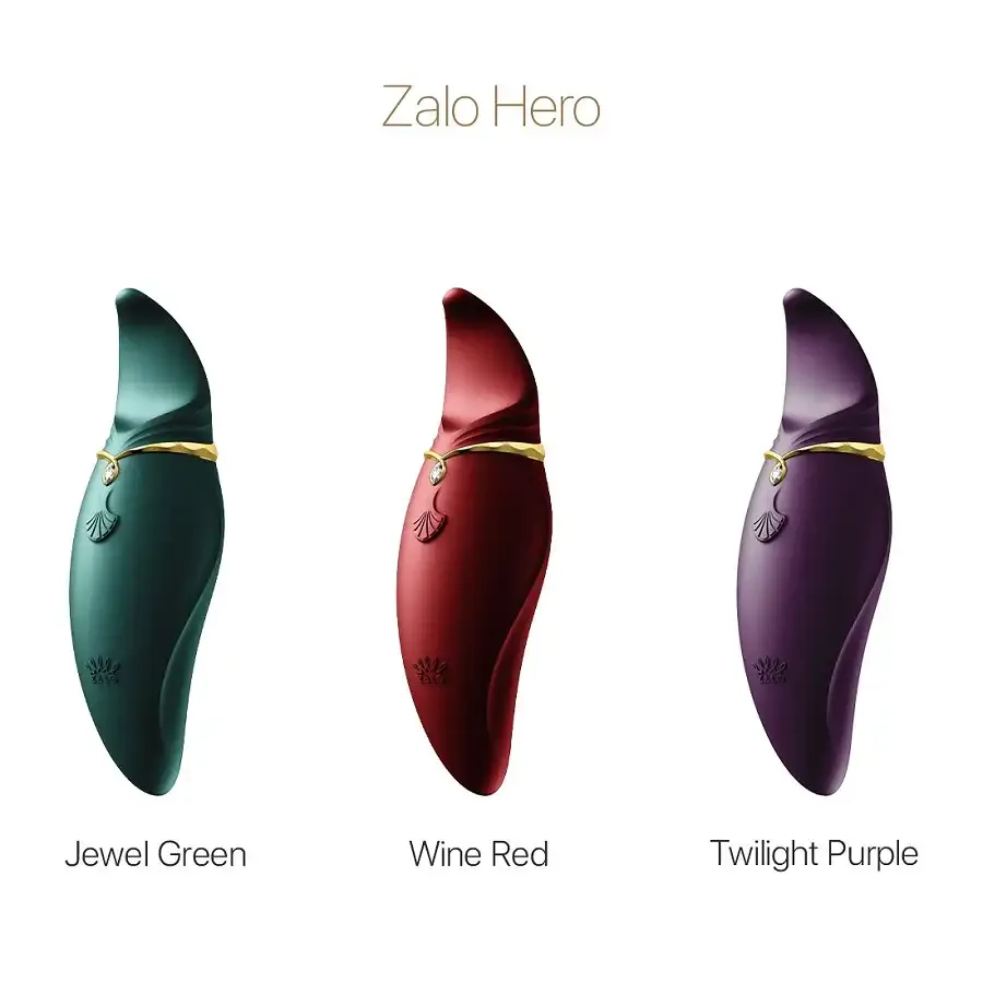 Вібратор 2в1 з язичком Zalo — Hero Jewel Green, кристал Swarovski Львів - фото 8