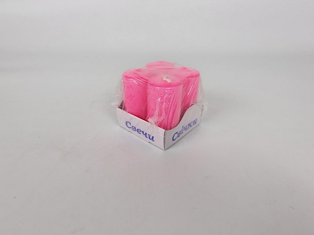 Кольорова Циліндр парафінова свічка (40/80) РОЗОВА фарбована всередині біла (4 шт.) Харків - фото 1