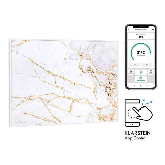 Розумний інфрачервоний нагрівач Wonderwall Air Art 80x60 см, 500 Вт, настінний мармур, 80 x 60 см/Дізайн: Рівне