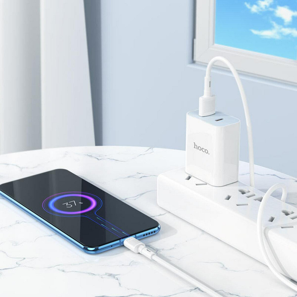 Кабель HOCO X83 USB - Micro 2.4A, 1m, PVC, PVC connectors, White 6931474770899 Одесса - изображение 3