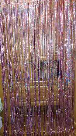 Шторка из фольги для фотозоны с голограммой 2м на 1м розовый Киев