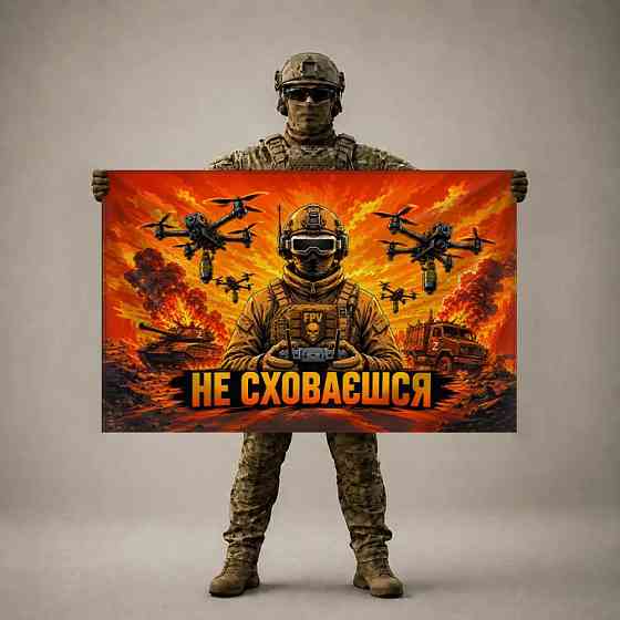 Прапор Не сховаєшся 1400х900 мм Запоріжжя