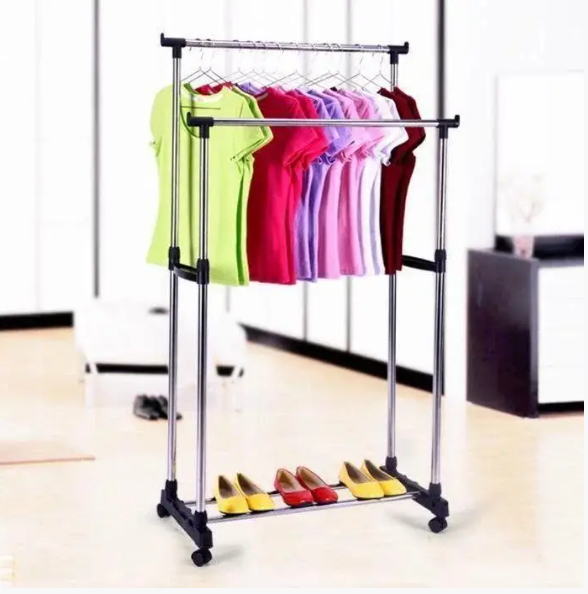 Напольная телескопическая двойная вешалка для одежды Double-Pole BIG, регулировка 720-1300х450х1600 мм Одесса - изображение 6