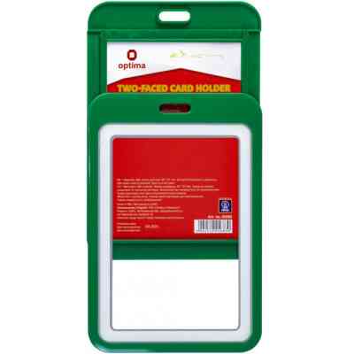 Бейдж Optima премиальный вертикальный 66х97 мм двусторонний, зеленый, зеленый (O45683) Винница
