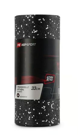 Роллер масажер (валик, ролик) гладкий Hop-Sport EPP 33см HS-P033YG чорно-білий Киев
