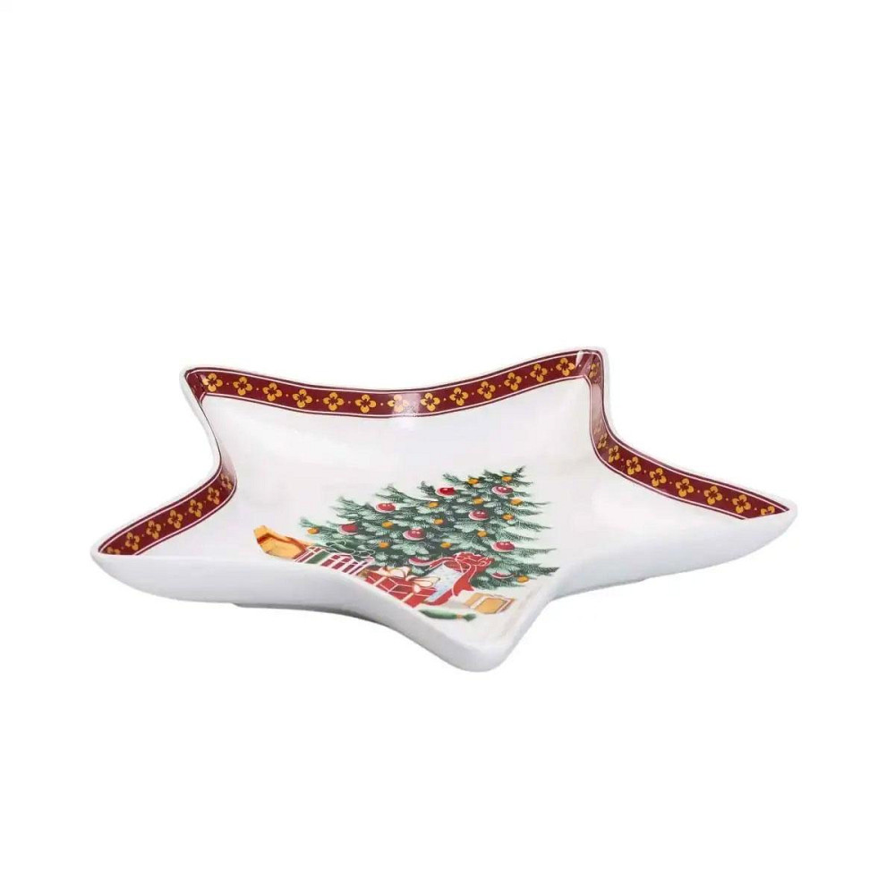 Блюдо сервировочное в форме звезды 25×21 см новогоднее HP-SD-2 Киев - изображение 3