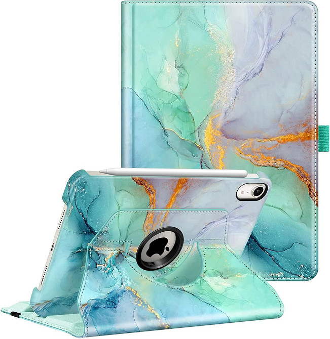 Чехол Fintie для iPad mini 7 A17 Pro / mini 6 A2567-69 Marble Green 360° регулируемая подставка держатель Киев - изображение 1