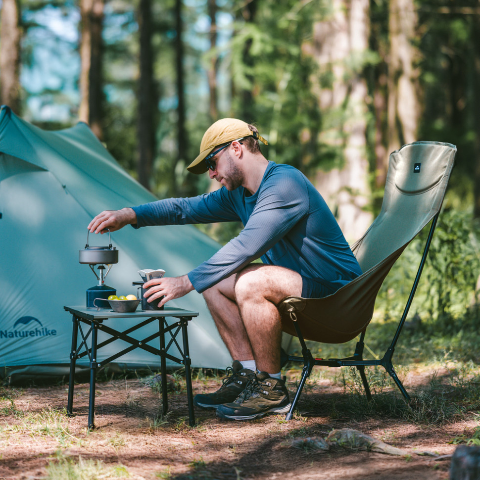 Стілець складаний ультралегкий Naturehike CNK2550JJ013 Yamami YL01, розмір L, алюміній, сірий Київ - фото 13