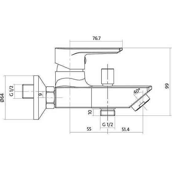 Змішувач для ванни та душу Cersanit VERO S951-004 (000012461) Київ