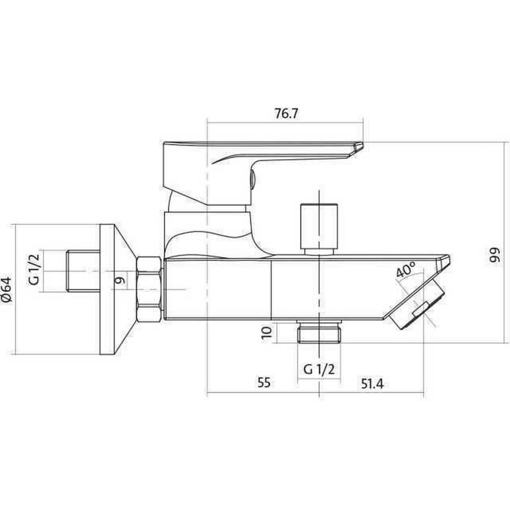 Змішувач для ванни та душу Cersanit VERO S951-004 (000012461) Київ - фото 2