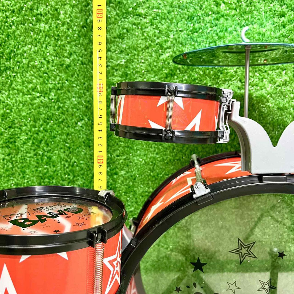 Барабанна установка іграшкова 4 барабани з паличками та стільчиком Червона (1919) Чернигов - изображение 2