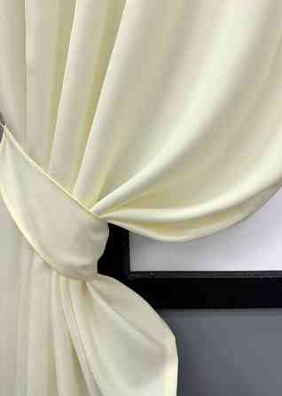 Комплект коротких штор VR-Textil Лен Парма № 1736ш Молочный 130х170 см 2 шт (35-0361) Киев