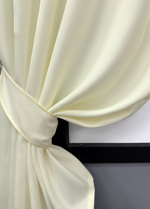 Комплект коротких штор VR-Textil Лен Парма № 1736ш Молочный 130х170 см 2 шт (35-0361) Киев - изображение 4