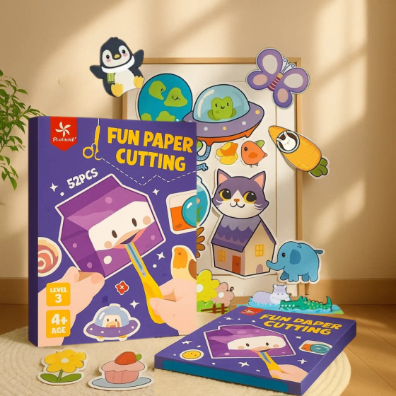 Альбом-книга для аплікації з шаблонами для вирізання з паперу для розвитку дрібної моторики рук. Рівень 2 Кам'янець-Подільський