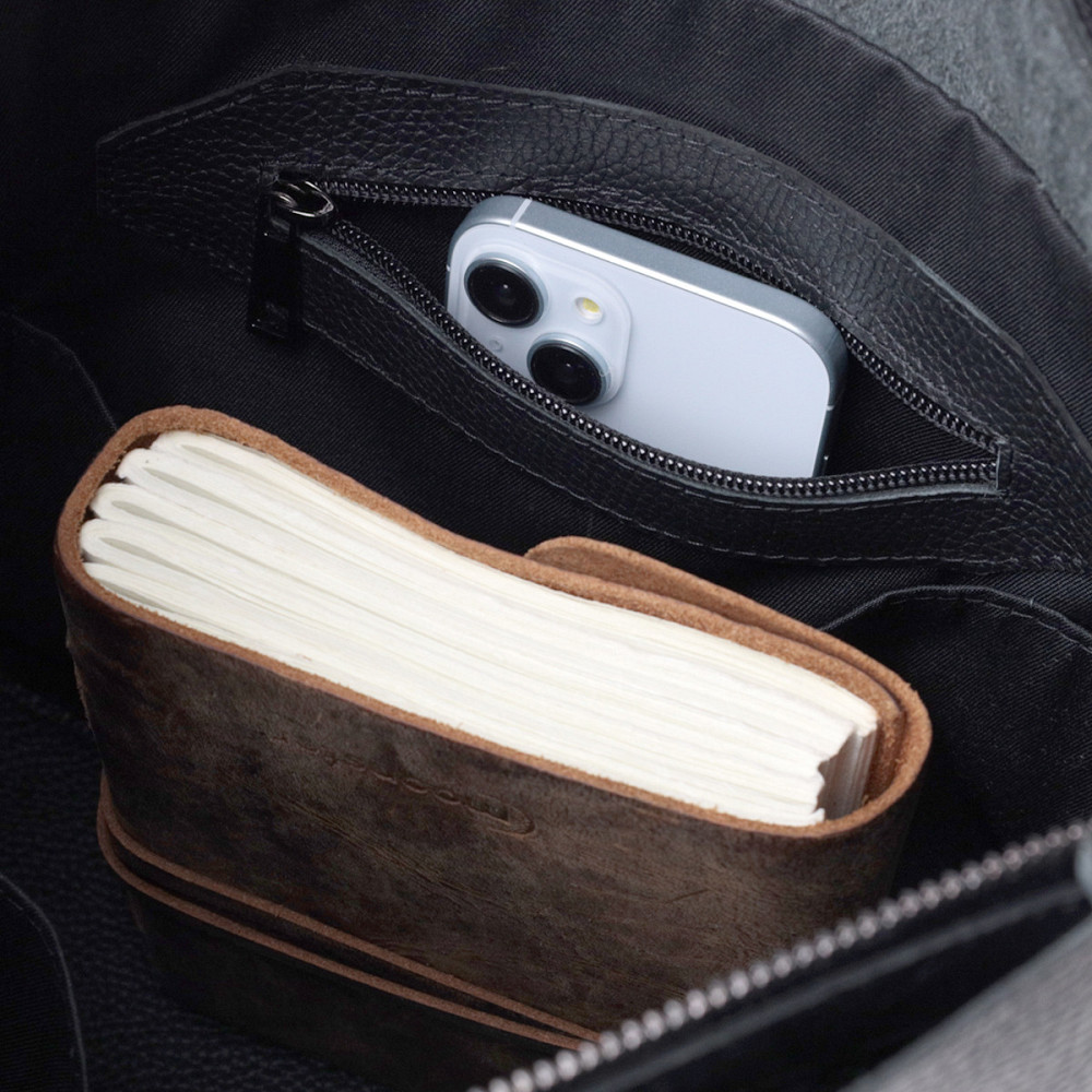 Зручна сумка-шоппер із натуральної шкіри Shvigel 22845 Чорна Київ - фото 8