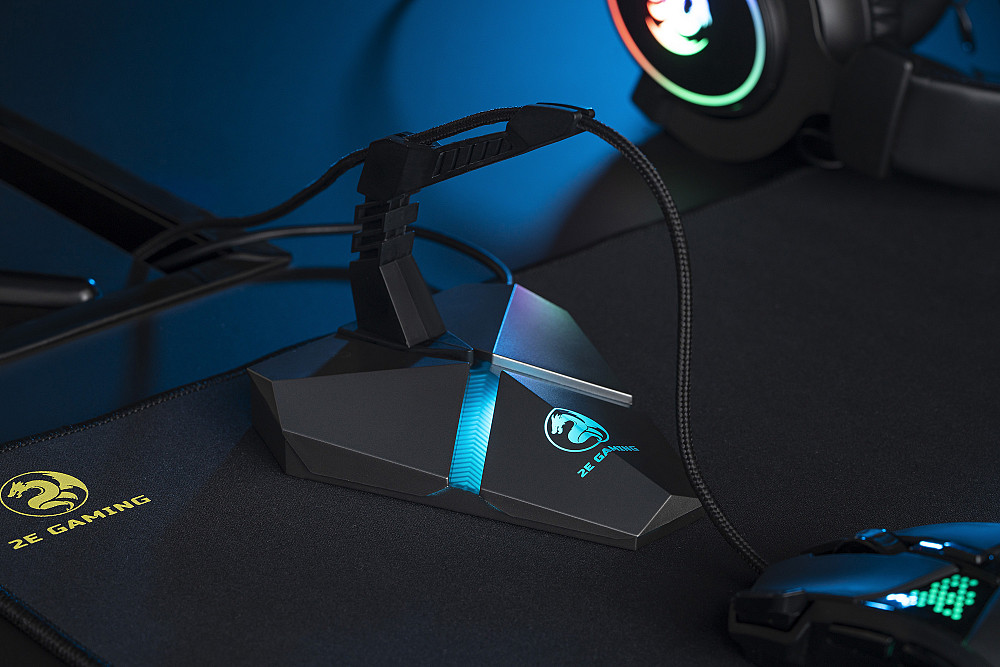 Тримач кабелю 2E GAMING Scorpio 4в1, LED, сірий Київ - фото 3