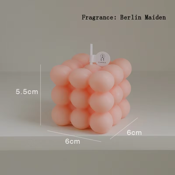 Свічка у формі бульбашковий куб в оранжевому кольорі Кам'янець-Подільський