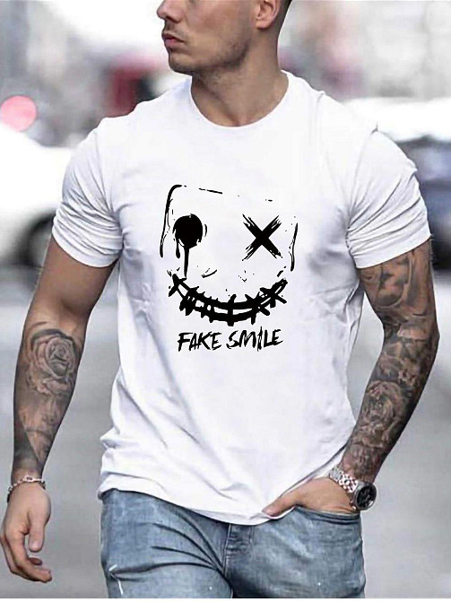 Футболка мужская с принтом  42 Белая 2664088893 Днепр - изображение 1