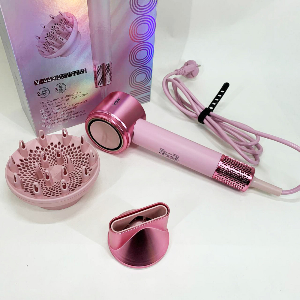 Фен для ефективного укладання волосся VGR, Портативний фен для сушіння легкої укладки волосся DQ-73 Львів - фото 2