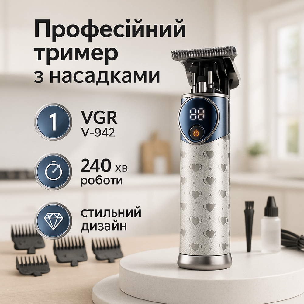 Машинка для стрижки волос с акамулятором, Аккумуляторная универсальная машинка для стрижки ZK-74 Львов - изображение 11