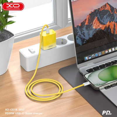 Зарядное устройство XO CE18 PD30W USB-C Yellow (XO-CE18-YEL) Винница - изображение 3