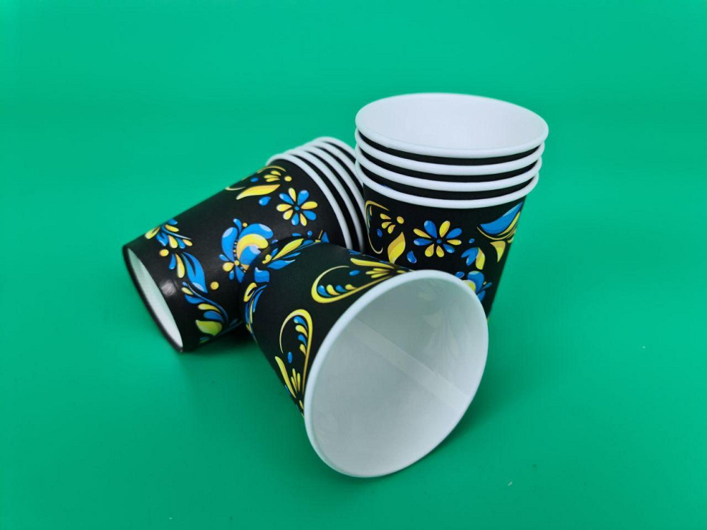 Паперові склянки кольорові 175 мл "Український Орнамент" Маестро (50 шт.) Харків - фото 2