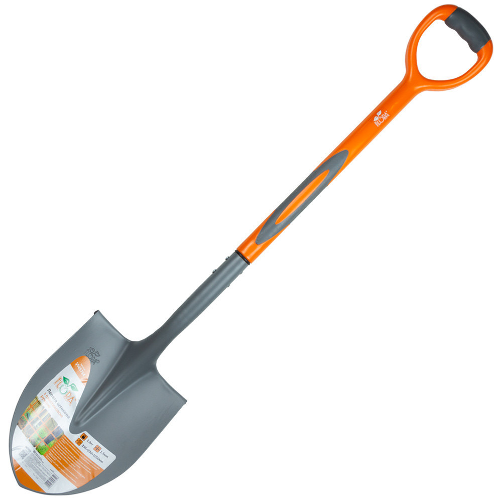Лопата багнетова з пластиковою ручкою 295×220×1050мм 1.9кг (американка) FLORA (5045754) Рівне - фото 1