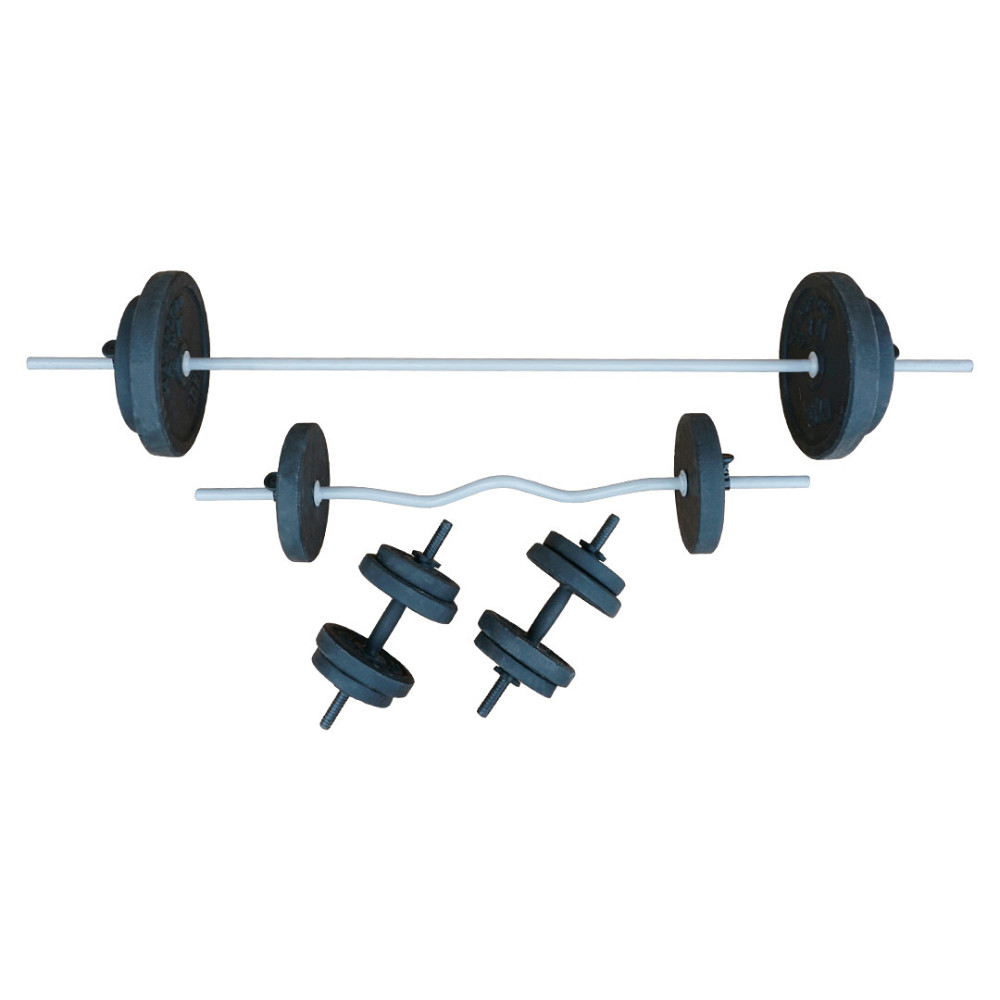 Комплект: скамья для жима, стойки, штанги прямая и с W-образным грифом + гантели 70 кг Киев - изображение 7