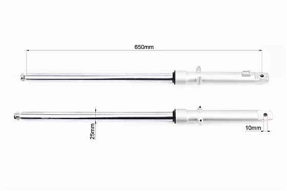 Амортизатор передній (пір'я), лев., правий. к-кт L-650мм D-25мм (пружина всередині) Киев