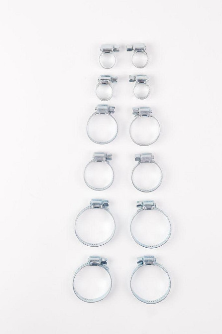 Набор хомутов червячных 12 пр.(8-13х4шт,16-27х4шт,25-38ммх4шт),в блистере P003K Одесса - изображение 3