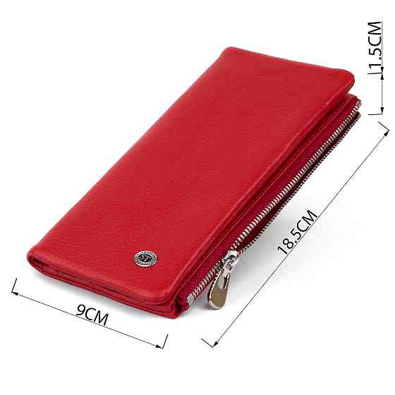 Вертикальний гаманець на кнопці жіночий ST Leather 19202 Червоний Київ