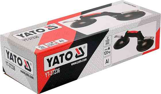 Присоски для монтажу скла YATO: 2 чашки Ø= 125 мм, m= 120 кг, 245х 125х 7 мм [20/160] Одеса