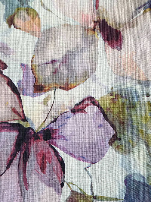 Обои виниловые на флизелиновой основе Rasch Florentine 1.06х10 цветы крупные сиреневые синие розовые  на белом Киев - изображение 2