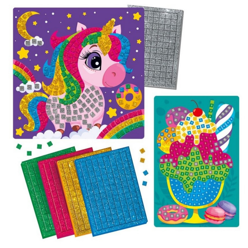 Набір для творчості зі блискучою мозаїкою "Єдиноріг та морозиво" VT4511-12 Вінниця - фото 3