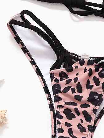 Купальник жіночий роздільний 3 в 1 Тігровий S Коричневый M/L Харків