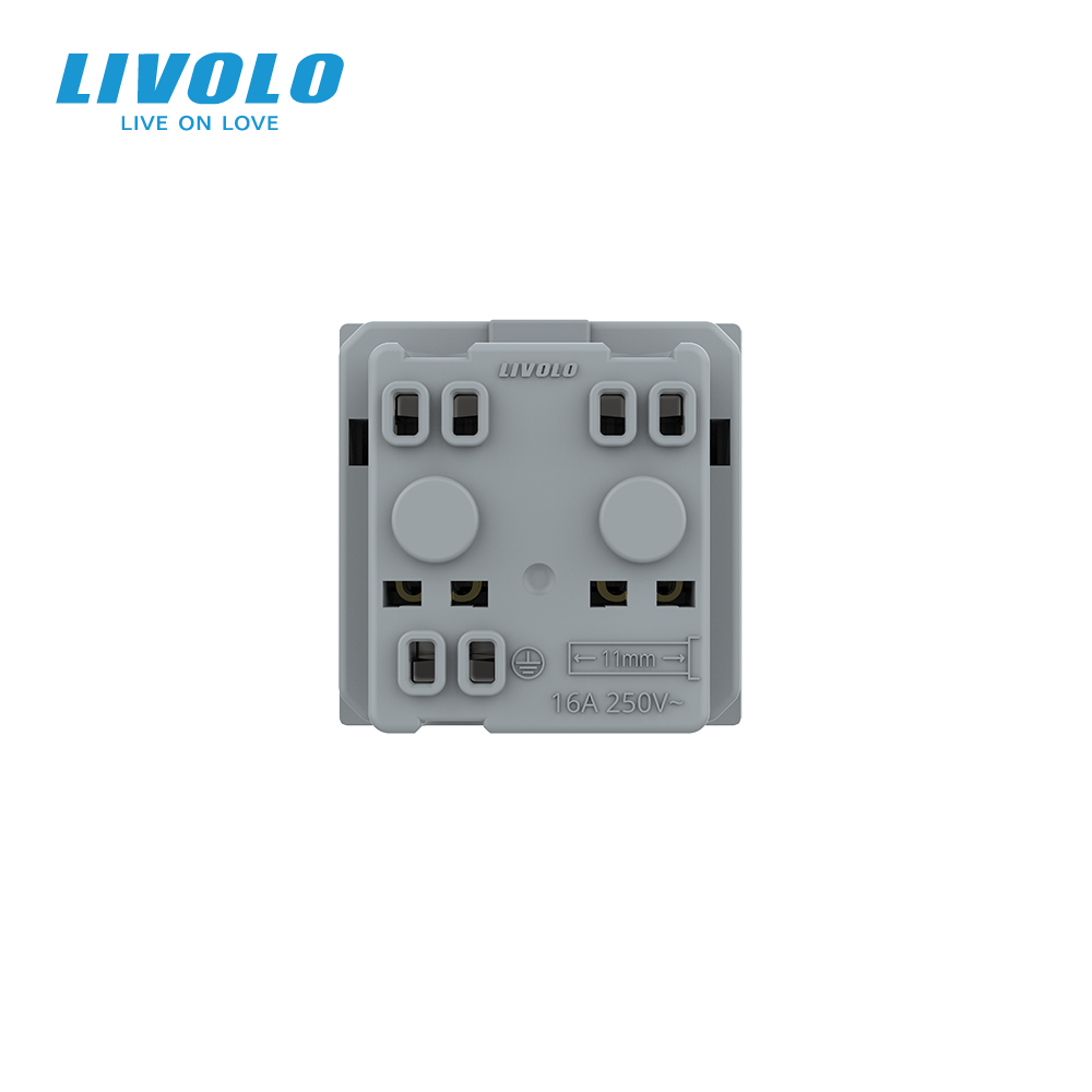 LIVOLO Електрична розетка LIVOLO, золота, 16А 250В, з заземленням і захисними шторками, модуль Коломия - фото 6
