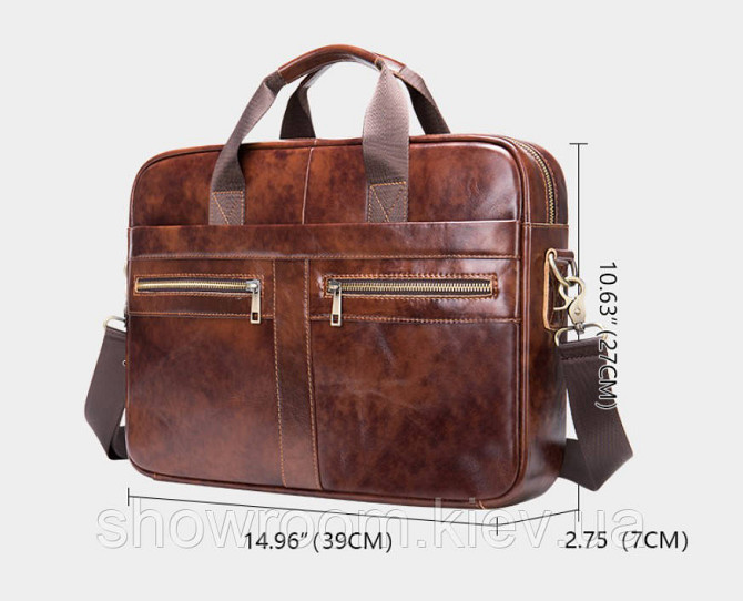 Чоловіча коричнева сумка для Leather Collection (378) Київ - фото 3