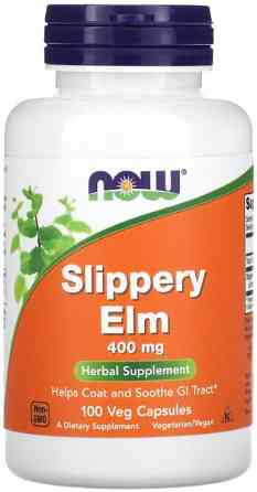 Слизький в'яз Now Foods Slippery Elm 400 мг 100 вегетаріанських капсул Київ