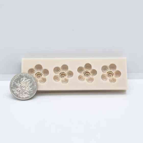 Молд силиконовый Цветочки 95 на 27 мм серый Киев