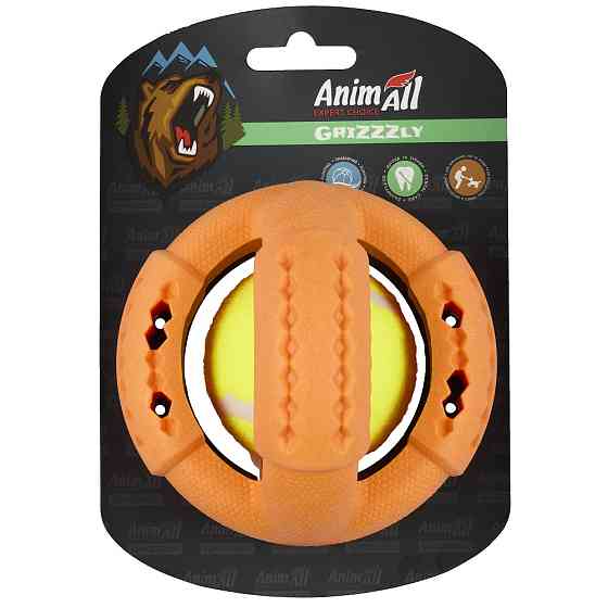 AnimAll GrizZzly АнімАлл Грізлі Іграшка для собак тенісний м'яч L, 11,2 см, жовто-помаранчевий Київ